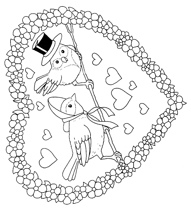Plansa de colorat cu Valentines day 133 18
